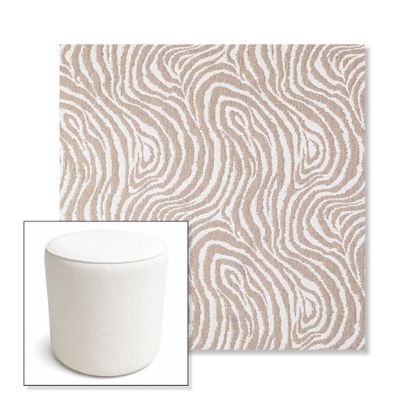 Picture of Rapids Camel | 16" Round x 18" Tall Outdoor Pouf or Ottoman | Sunbrella Fabrics