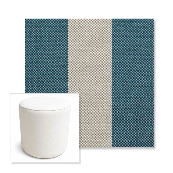 Picture of Rothko Curacao | 16" Round x 18" Tall Outdoor Pouf or Ottoman | Sunbrella Fabrics