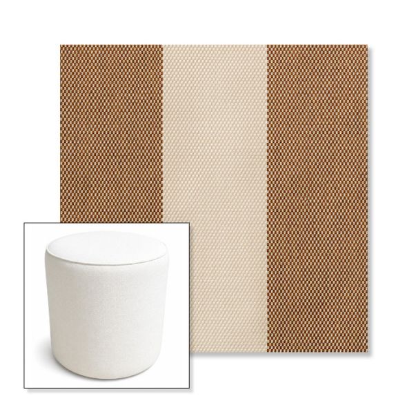 Picture of Rothko Latte | 16" Round x 18" Tall Outdoor Pouf or Ottoman | Sunbrella Fabrics