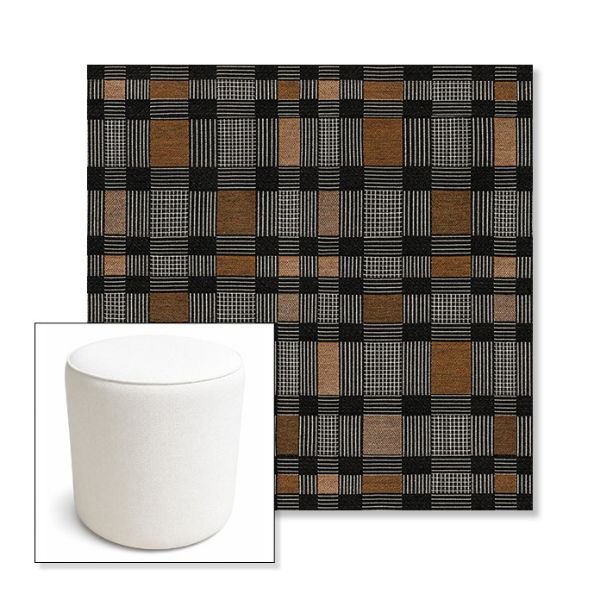 Picture of Rubix Center City | 16" Round x 18" Tall Outdoor Pouf or Ottoman | Sunbrella Fabrics