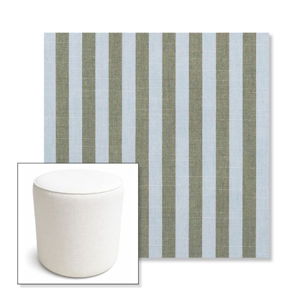 Picture of Sail Away Aloe | 16" Round x 18" Tall Outdoor Pouf or Ottoman | Sunbrella Fabrics