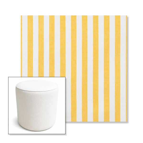 Picture of Sail Away Sunflower | 16" Round x 18" Tall Outdoor Pouf or Ottoman | Sunbrella Fabrics