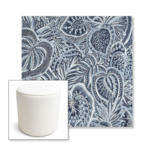 Picture of Sensibility Harbor | 16" Round x 18" Tall Outdoor Pouf or Ottoman | Sunbrella Fabrics