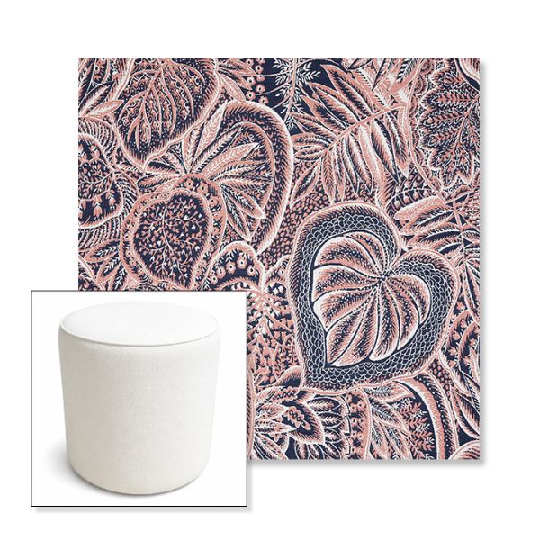 Picture of Sensibility Splendor | 16" Round x 18" Tall Outdoor Pouf or Ottoman | Sunbrella Fabrics