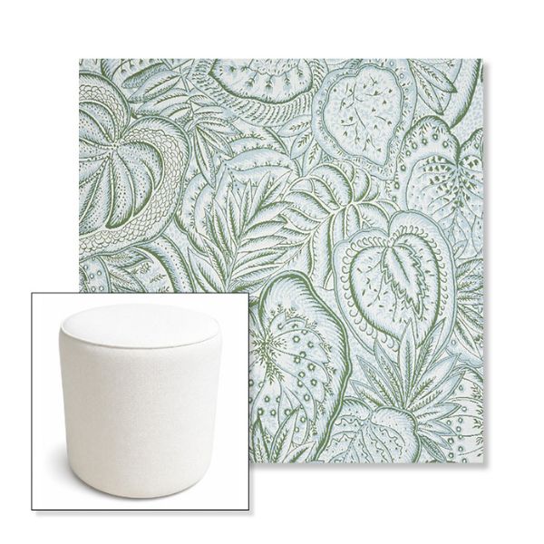 Picture of Sensibilty Spring | 16" Round x 18" Tall Outdoor Pouf or Ottoman | Sunbrella Fabrics