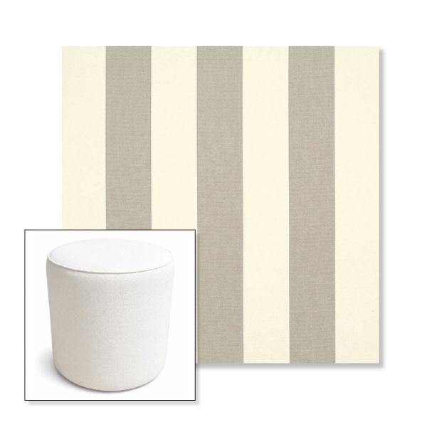 Picture of Solana Seagull | 16" Round x 18" Tall Outdoor Pouf or Ottoman | Sunbrella Fabrics