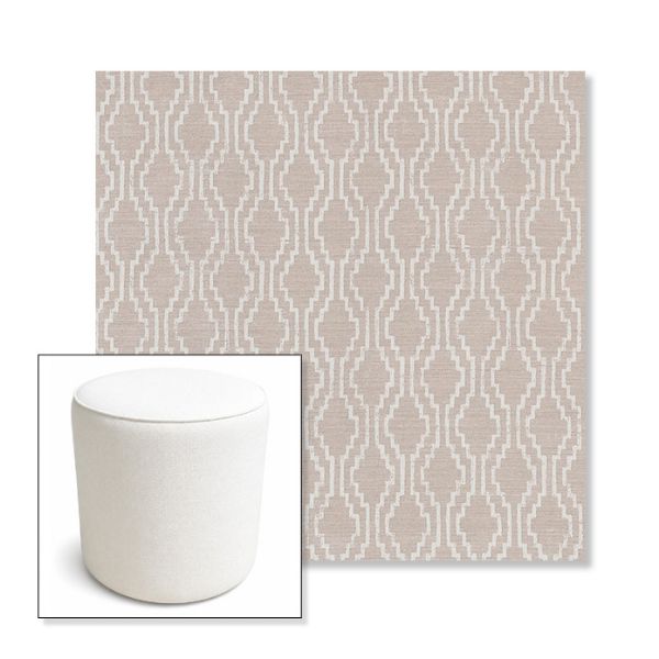 Picture of Solve Linen | 16" Round x 18" Tall Outdoor Pouf or Ottoman | Sunbrella Fabrics