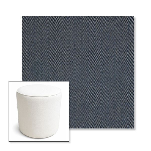 Picture of Switch Denim | 16" Round x 18" Tall Outdoor Pouf or Ottoman | Sunbrella Fabrics