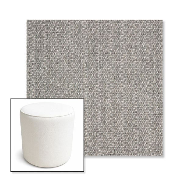 Picture of Tailored Fog | 16" Round x 18" Tall Outdoor Pouf or Ottoman | Sunbrella Fabrics