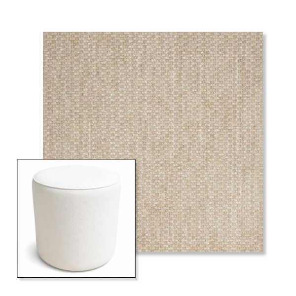 Picture of Tailored Putty | 16" Round x 18" Tall Outdoor Pouf or Ottoman | Sunbrella Fabrics