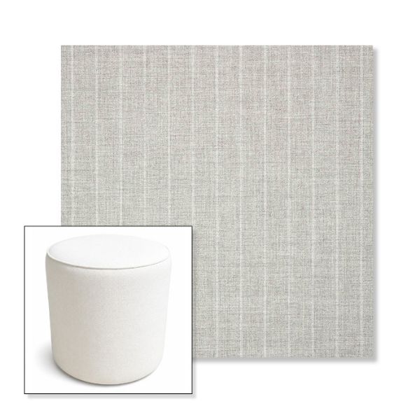 Picture of Ticking Fog | 16" Round x 18" Tall Outdoor Pouf or Ottoman | Sunbrella Fabrics