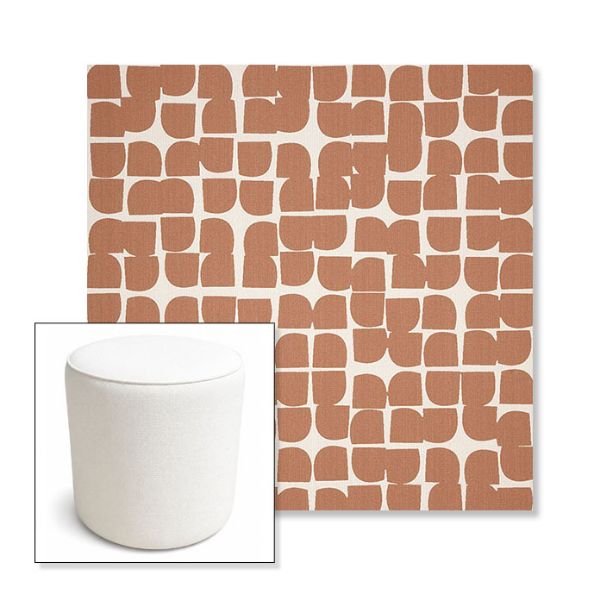 Picture of Toggle Canyon Rose | 16" Round x 18" Tall Outdoor Pouf or Ottoman | Sunbrella Fabrics