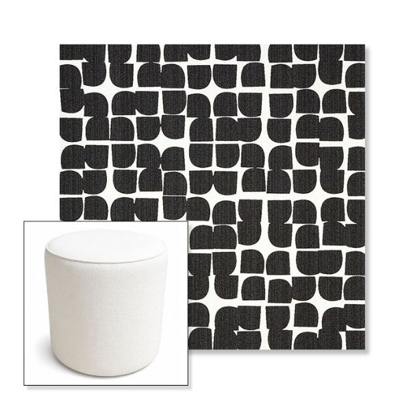 Picture of Toggle Inkblot | 16" Round x 18" Tall Outdoor Pouf or Ottoman | Sunbrella Fabrics