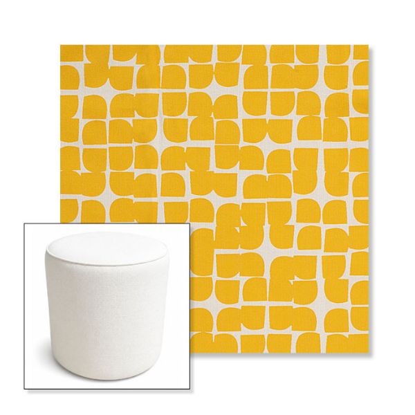 Picture of Toggle Lemon Drop | 16" Round x 18" Tall Outdoor Pouf or Ottoman | Sunbrella Fabrics