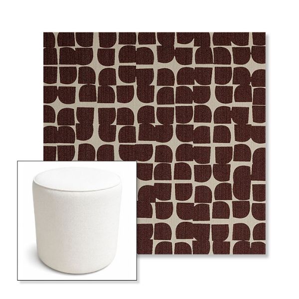 Picture of Toggle Plumberry | 16" Round x 18" Tall Outdoor Pouf or Ottoman | Sunbrella Fabrics