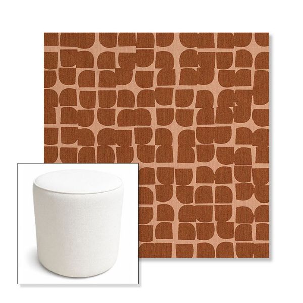 Picture of Toggle Terra Rosa | 16" Round x 18" Tall Outdoor Pouf or Ottoman | Sunbrella Fabrics