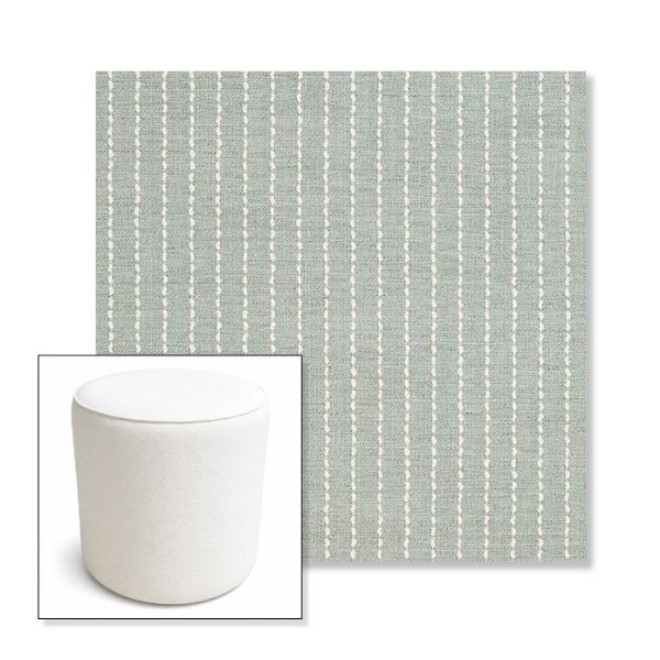 Picture of Trail Sky | 16" Round x 18" Tall Outdoor Pouf or Ottoman | Sunbrella Fabrics