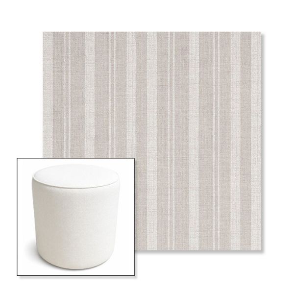 Picture of Tranquil Linen | 16" Round x 18" Tall Outdoor Pouf or Ottoman | Sunbrella Fabrics