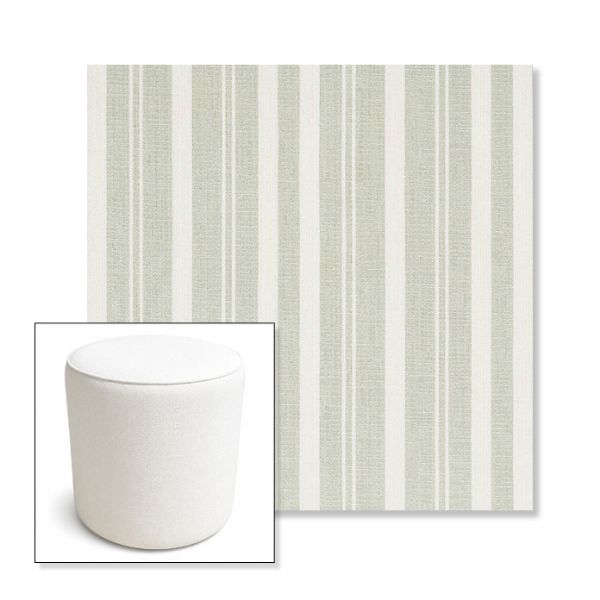 Picture of Tranquil Sage | 16" Round x 18" Tall Outdoor Pouf or Ottoman | Sunbrella Fabrics