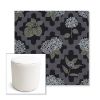 Picture of Trellis Morning Glory | 16" Round x 18" Tall Outdoor Pouf or Ottoman | Sunbrella Fabrics