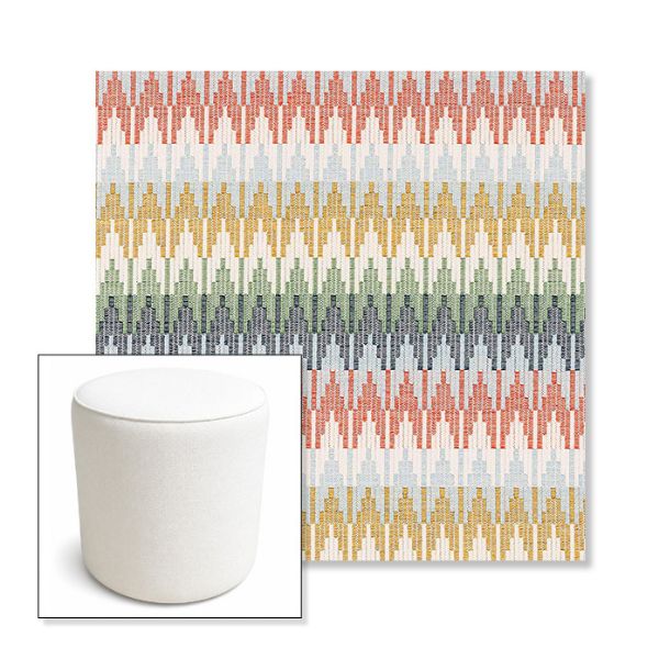 Picture of Valley Sedona | 16" Round x 18" Tall Outdoor Pouf or Ottoman | Sunbrella Fabrics