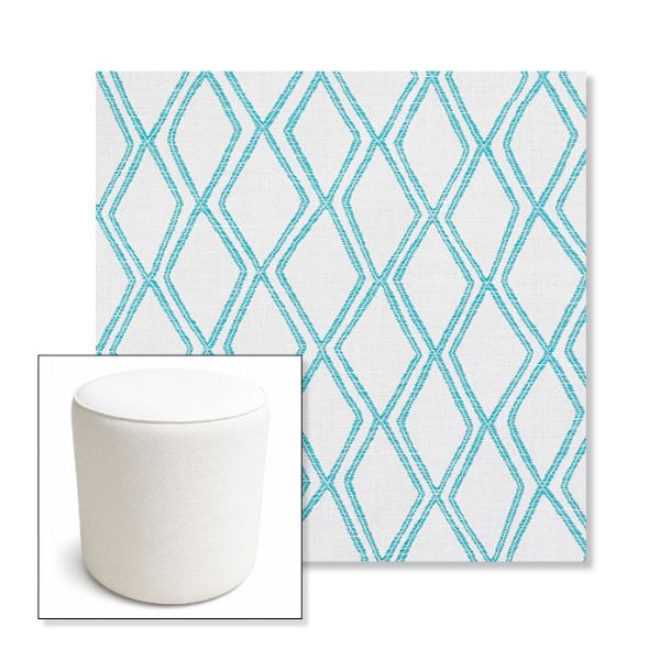 Picture of Voyage Breeze | 16" Round x 18" Tall Outdoor Pouf or Ottoman | Sunbrella Fabrics