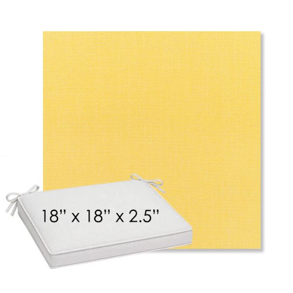 Picture of Canvas Buttercup | Sunbrella® 18" x 18" Outdoor Dining Cushion