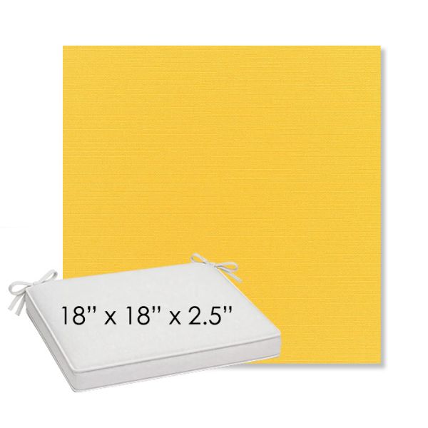 Picture of Canvas Sunflower Yellow | Sunbrella® 18" x 18" Outdoor Dining Cushion