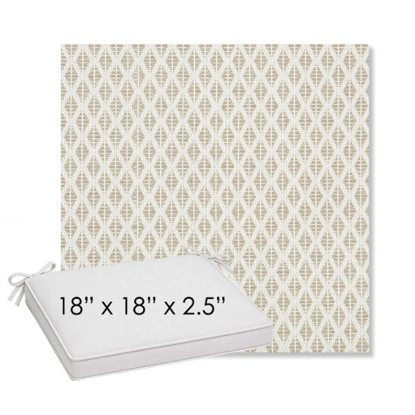 Picture of Detail Linen | Sunbrella® 18" x 18" Outdoor Dining Cushion