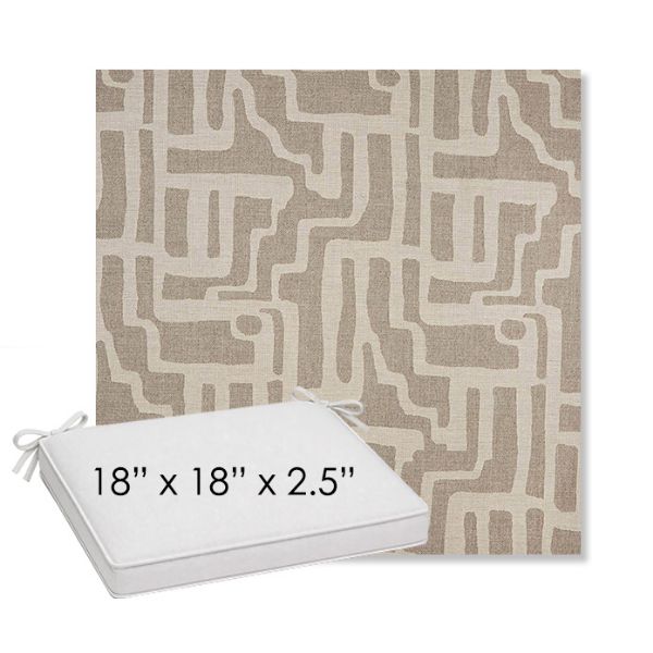 Picture of Escher Greige | Sunbrella® 18" x 18" Outdoor Dining Cushion