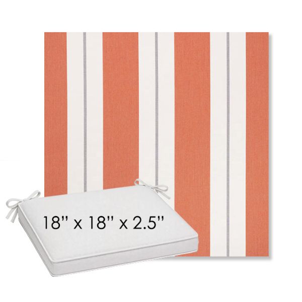 Picture of Relate Persimmon | Sunbrella® 18" x 18" Outdoor Dining Cushion