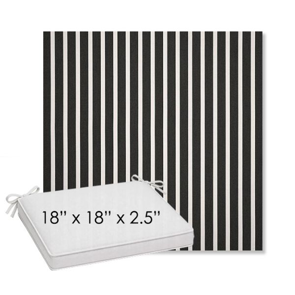 Picture of Shore Classic | Sunbrella® 18" x 18" Outdoor Dining Cushion