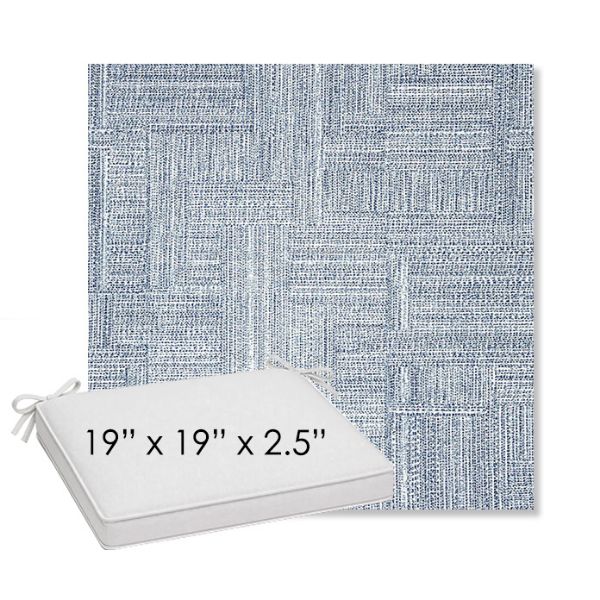 Picture of Boro Indigo | Sunbrella® 19" x 19" Outdoor Dining Cushion