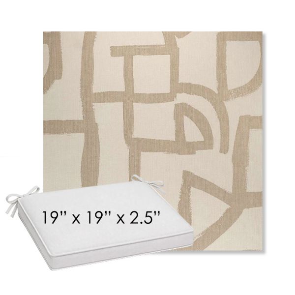 Picture of Brushstroke Stucco | Sunbrella® 19" x 19" Outdoor Dining Cushion