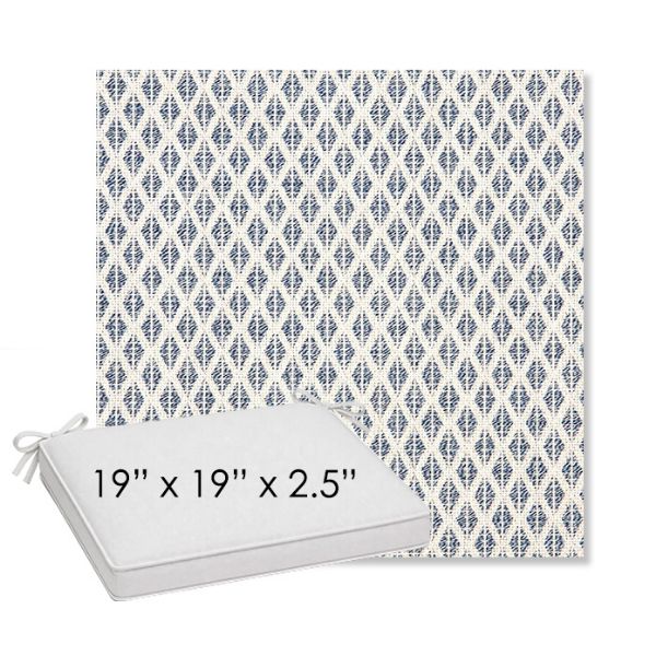 Picture of Detail Denim | Sunbrella® 19" x 19" Outdoor Dining Cushion