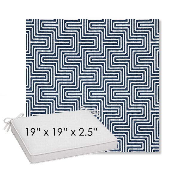 Picture of Figure Indigo | Sunbrella® 19" x 19" Outdoor Dining Cushion