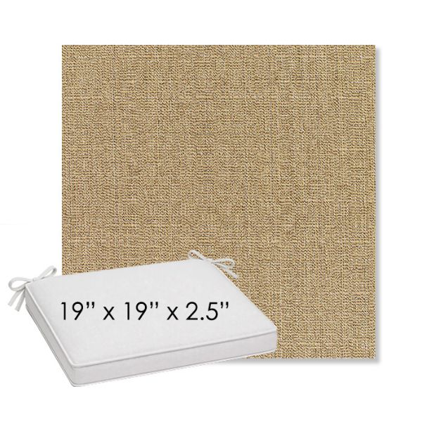 Picture of Linen Sesame | Sunbrella® 19" x 19" Outdoor Dining Cushion