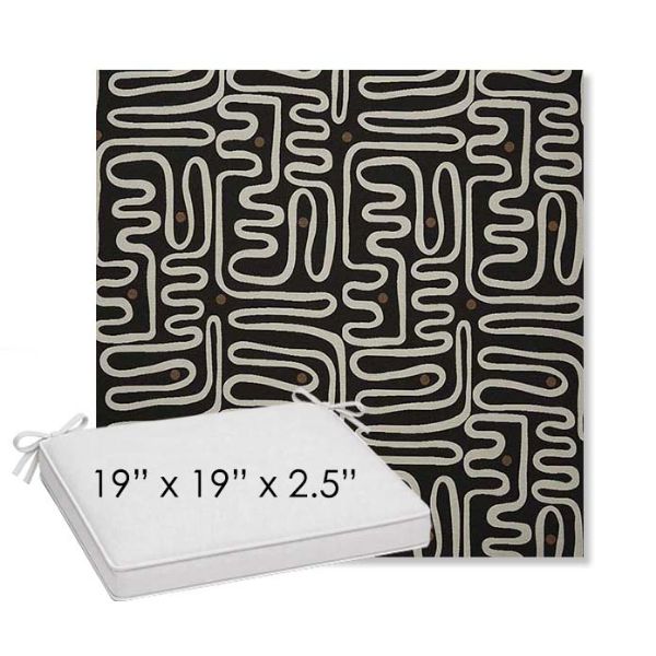 Picture of Nema Newsprint | Sunbrella® 19" x 19" Outdoor Dining Cushion