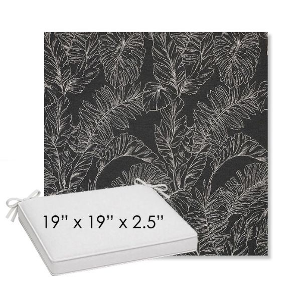 Picture of Palma Shadow | Sunbrella® 19" x 19" Outdoor Dining Cushion