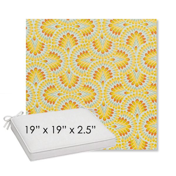 Picture of Plume Tropics | Sunbrella® 19" x 19" Outdoor Dining Cushion