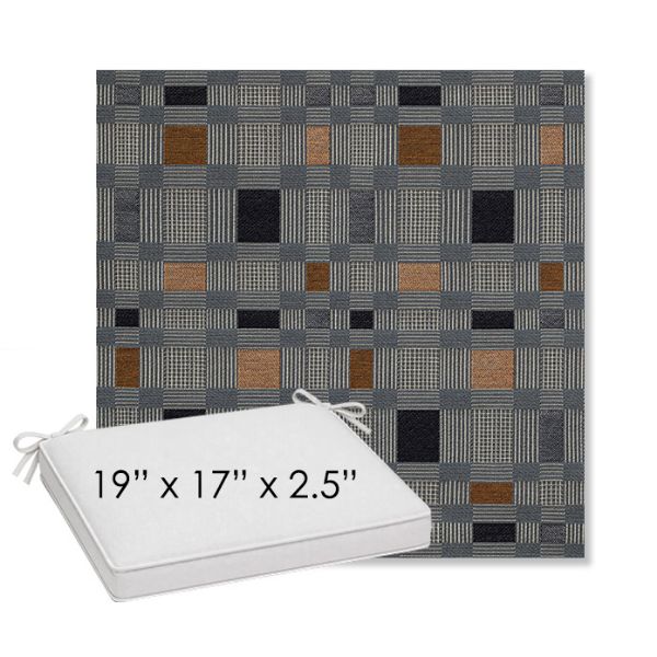 Picture of Rubix Vintage Denim | Sunbrella® 19" x 17" Outdoor Dining Cushion