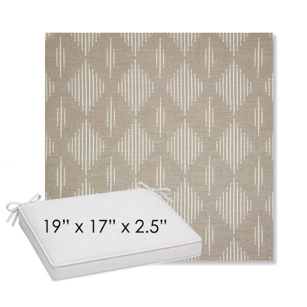 Picture of Spinner Diamond Pebble | Sunbrella® 19" x 17" Outdoor Dining Cushion