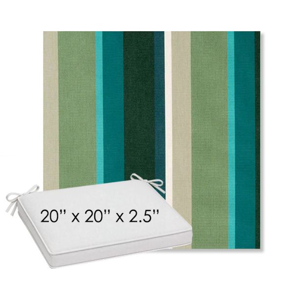 Picture of Beaming Lagoon | Sunbrella® 20" x 20" Outdoor Dining Cushion