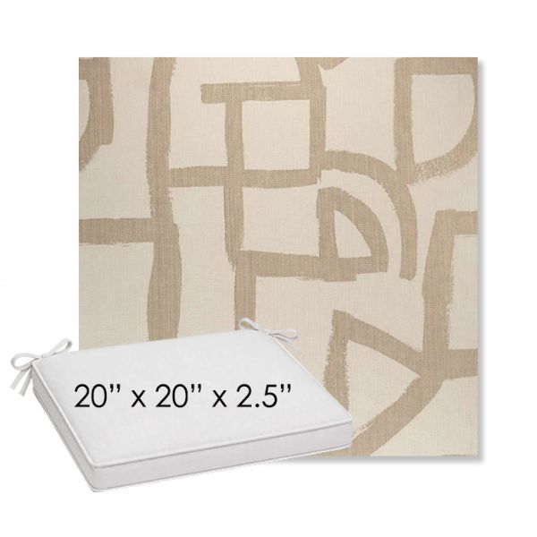 Picture of Brushstroke Stucco | Sunbrella® 20" x 20" Outdoor Dining Cushion