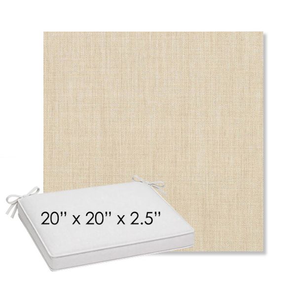 Picture of Canvas Flax | Sunbrella® 20" x 20" Outdoor Dining Cushion