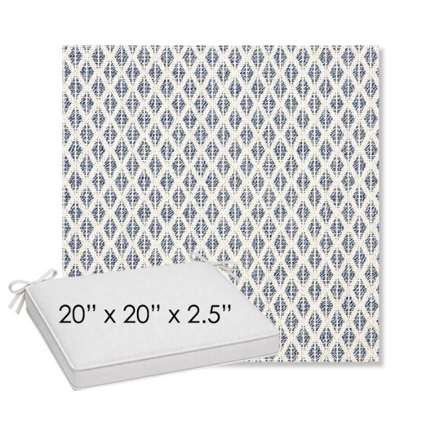 Picture of Detail Denim | Sunbrella® 20" x 20" Outdoor Dining Cushion