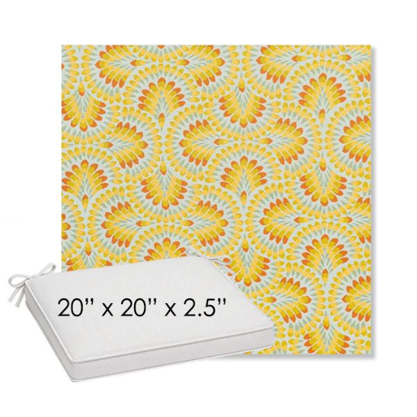 Picture of Plume Tropics | Sunbrella® 20" x 20" Outdoor Dining Cushion