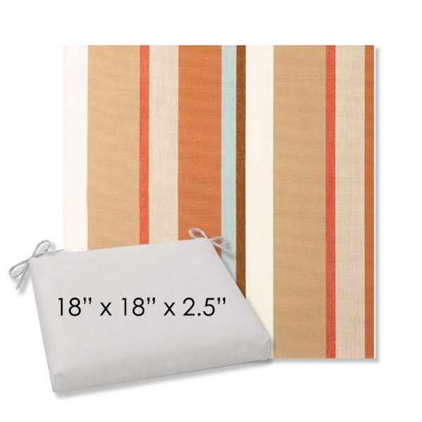 Picture of Beaming Mojave | 18" x 18" Center Seam Universal Dining Chair Cushion | Sunbrella Fabric