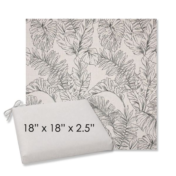 Picture of Calm Graphite | 18" x 18" Center Seam Universal Dining Chair Cushion | Sunbrella Fabric