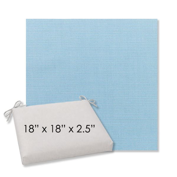Picture of Canvas Air Blue | 18" x 18" Center Seam Universal Dining Chair Cushion | Sunbrella Fabric